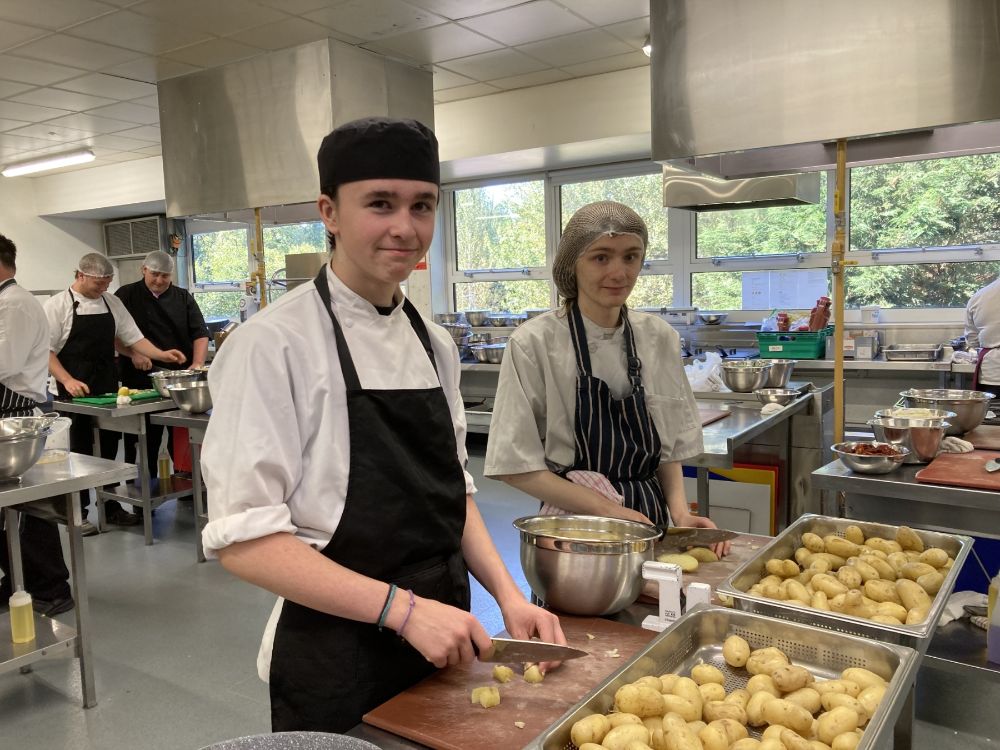 Students Prepping food