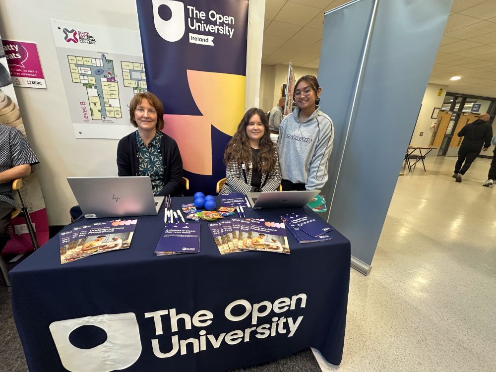 The Open University stand at Lisburn Campus