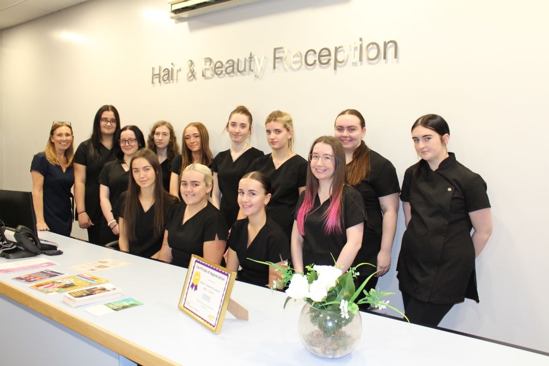 Level 2 Beauty Students at Hair & Beauty Reception