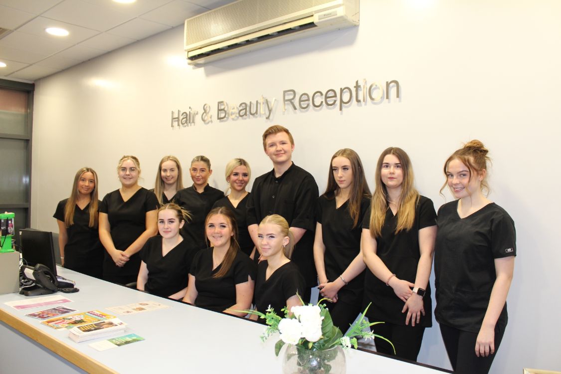 Level 2 Hair & Beauty Students at Hair & Beauty Reception