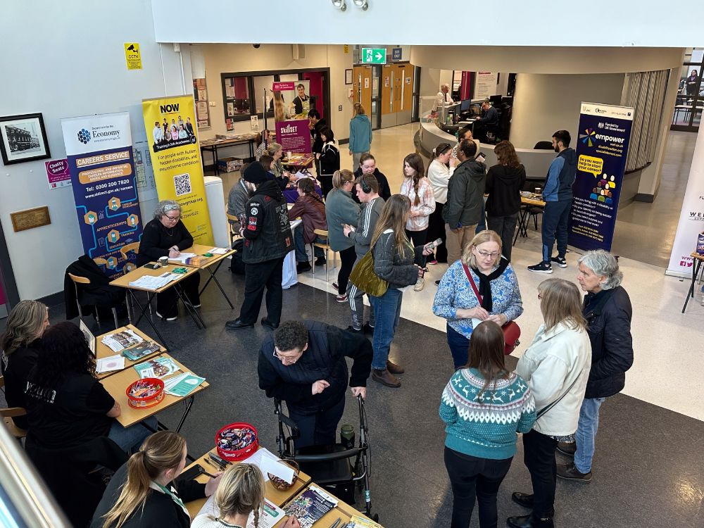 Students and staff at the Community Support Organisation in Lisburn Campus