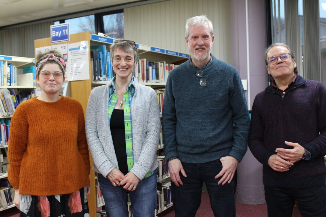 Staff and local poet Gifford Savage at SERC Bangor Campus library