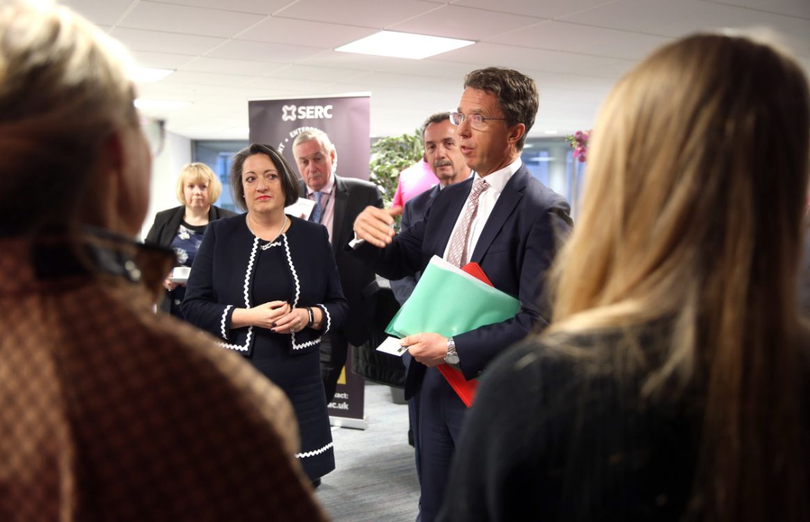 SERC’s Ken Webb, Michael Malone, Entrepreneurs team and enterprise students meet with Michael Saunders, a Member of the Bank of England's Monetary Policy Committee. 