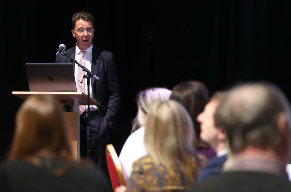 Michael Saunders, a Member of the Bank of England's Monetary Policy Committee, gives policy briefing at SERC’s SPACE Campus on 15 January 2019. 