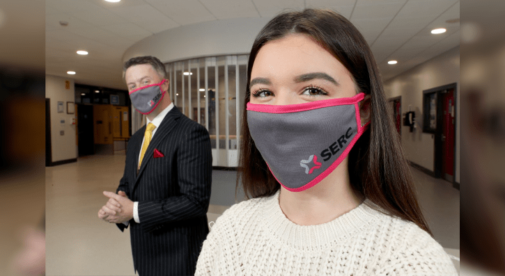 South Eastern Regional College (SERC) has taken another delivery of branded masks from Belfast firm Build a Mask NI, reinforcing the College’s commitment to the health and safety of all students and staff.