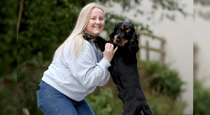 Lisburn Campus Student with dog