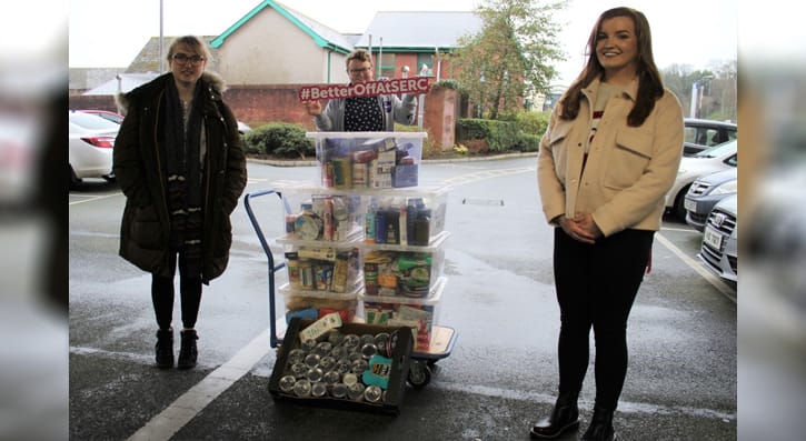 The weather outside was frightful but nothing was going to stop a delivery to Fountain Foodbank in Downpatrick this week from SERC’s Students’ Union.