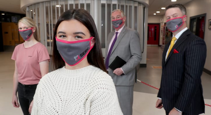 Reinforcing the College’s commitment to the health and safety of all students and staff, SERC took supply of over 20 000 reusable masks for staff and students 