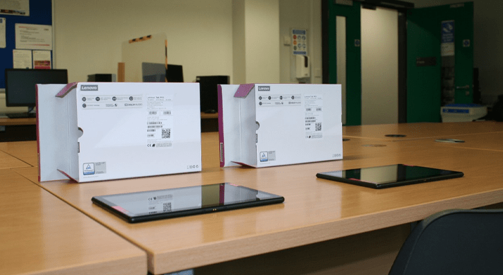 IT students from South Eastern Regional College (SERC) are helping prepare 80 tablets, as part of Lisburn & Castlereagh City Council’s (LCCC) ‘Connecting You’ device scheme. The devices will be distributed to people in the local community who require internet connection during periods of lockdown.