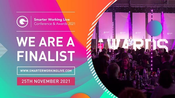 Graphic announcing SERC is a finalist in Smarter Working Live Awards 2021