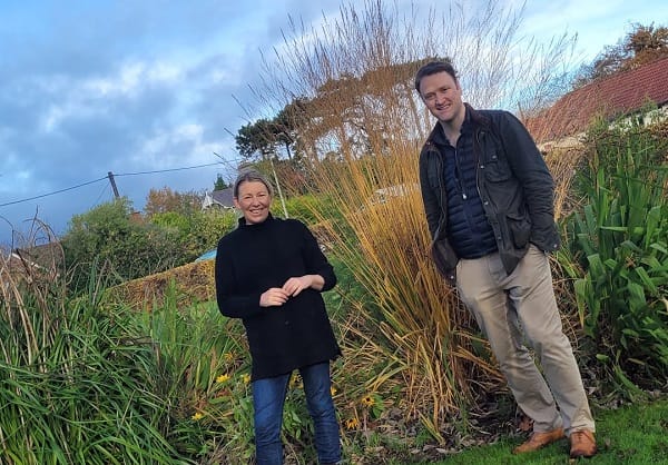 Claire Dunwoody with David Maxwell from BBC Radio Ulster's  Gardeners' Corner.