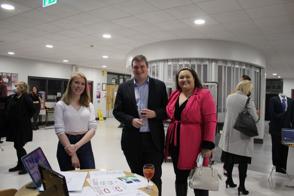 Hannah Dunwoody, Higher Level Apprentice in Mechatronics, showcases her Safe Student enterprise with guest Katie Matthews and Aaron Furphy.