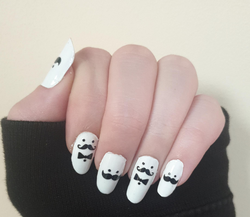 Movember themed nails by Staci Van Niekerk