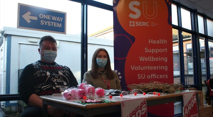 Staff behind their stall at the Christmas fairs in Newtownards