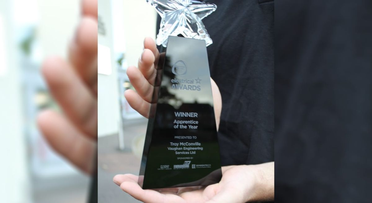 Close up of Apprentice of the Year Award