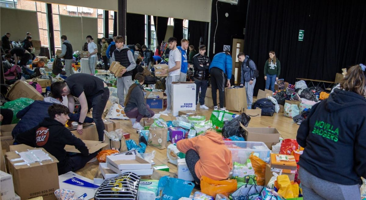 Students sort donations