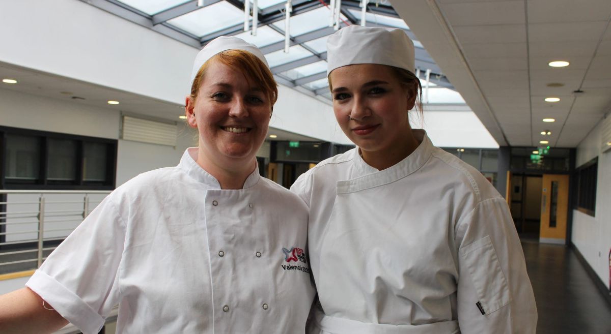 Professional Bakery students Zara and Marija from Lisburn Campus