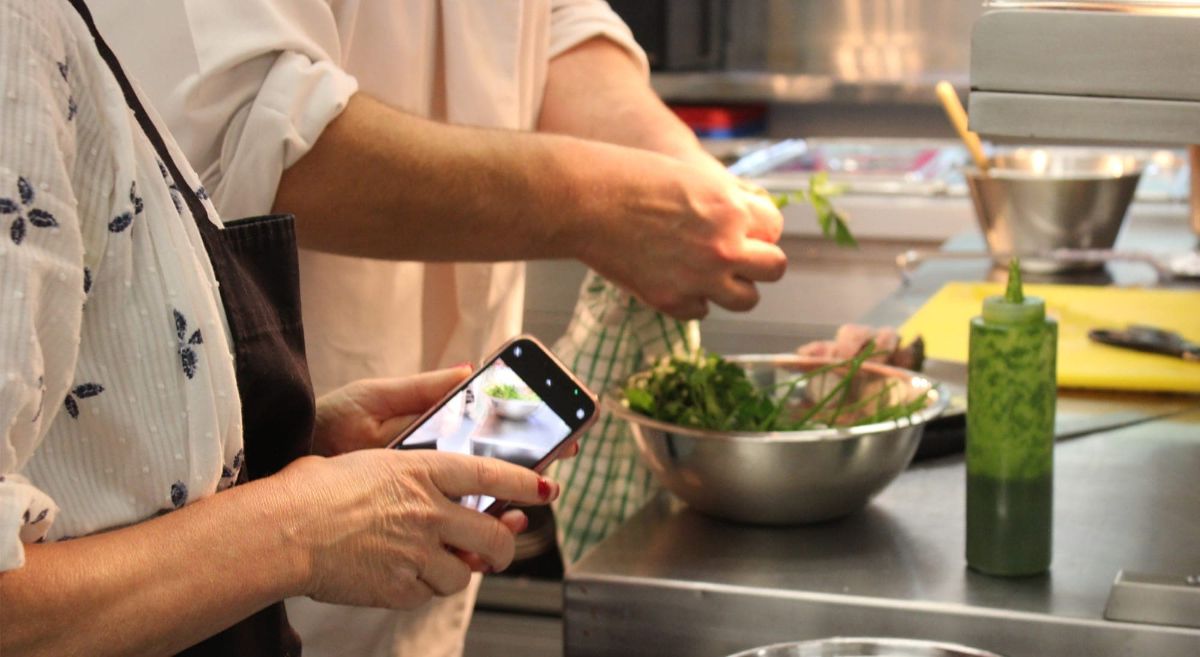 International visitors prepare cooking challenge in SERC Kitchens.