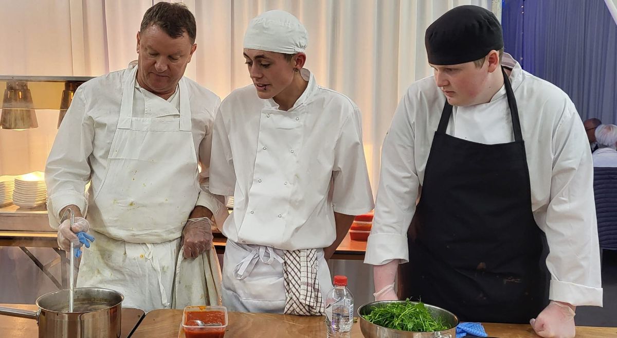 Hospitality and Culinary Arts Students with  Chef Theo Randall