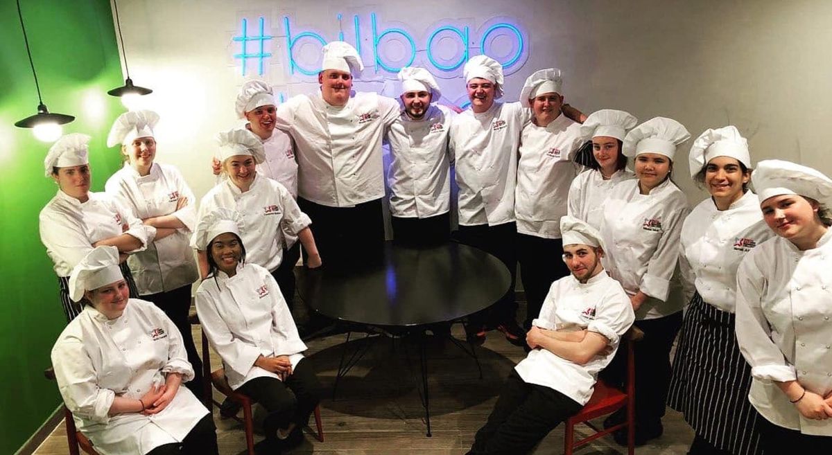 Professional Cookery Students in their work whites