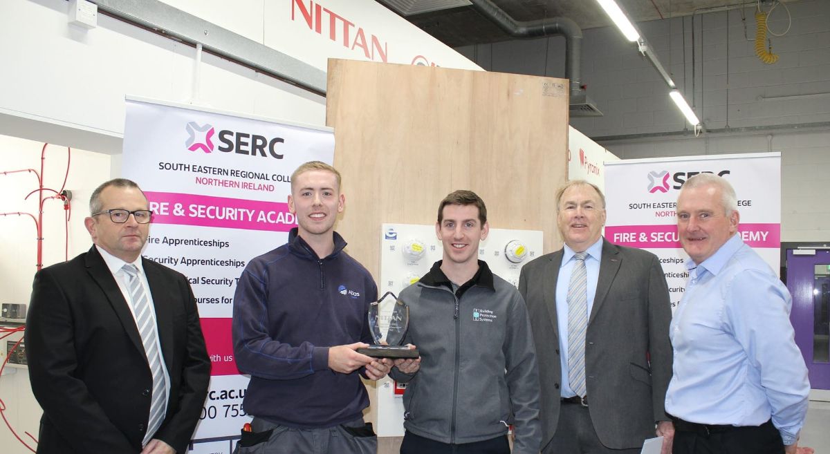 Jonny Hamilton and Alexander Wallace with Nittan team and Robin Hamill