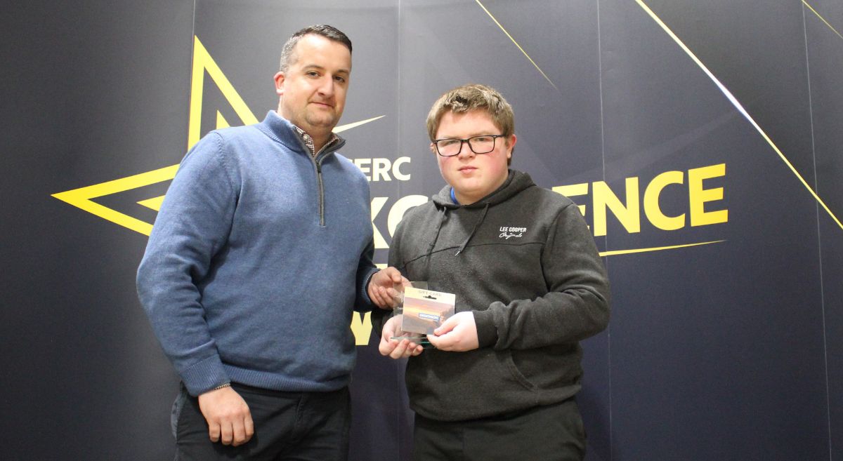 Gerard Blaney, Trainee Student of the Year presented by Gary Boyle, Fusion Heating.