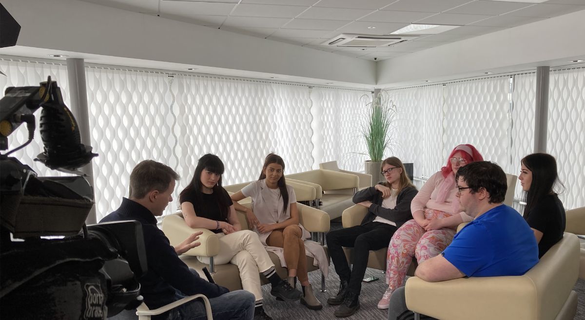 From BBC News NI Lesley-Anne McKeBBC News NI, Chris Buckler with Orla Dempster, Julia Kutyla, Jacob O’Neill, Alyssa Cathcart Rachel Dunne and Matthew Leitch .