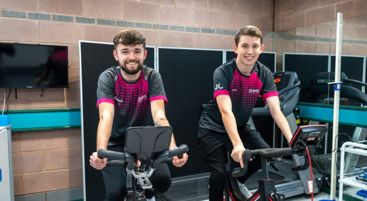 SERC Students Finlay Keenan and Ethan Thompson in a SERC Gym