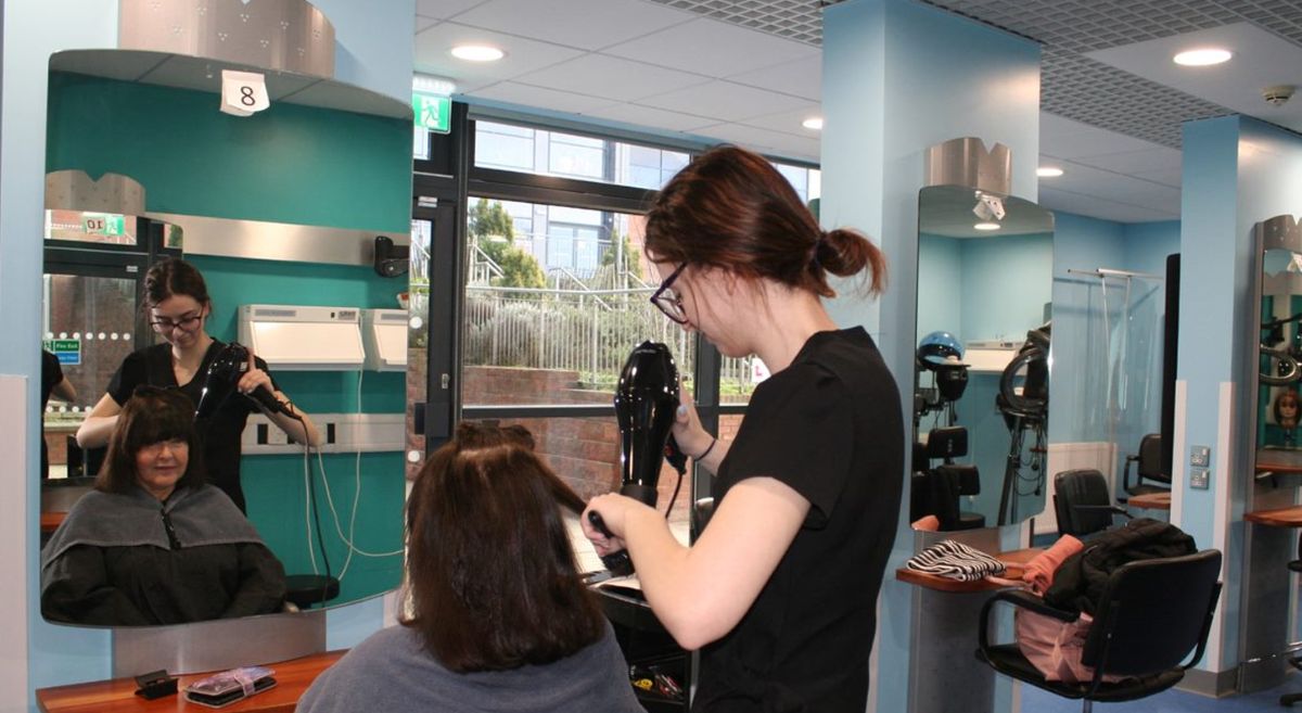 SERC Student Tanya Steele in a SERC Hairdressing class