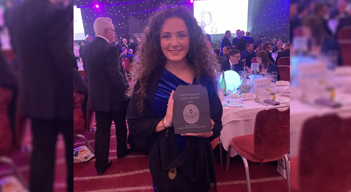 Eimear with her Award at the ceremony in London