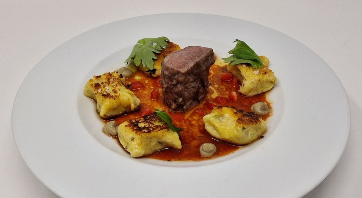 Lamb loin main course.