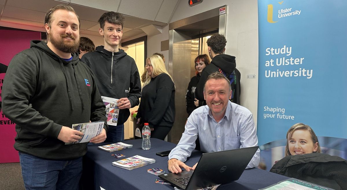 Picture of SERC Students and an Ulster University representative 