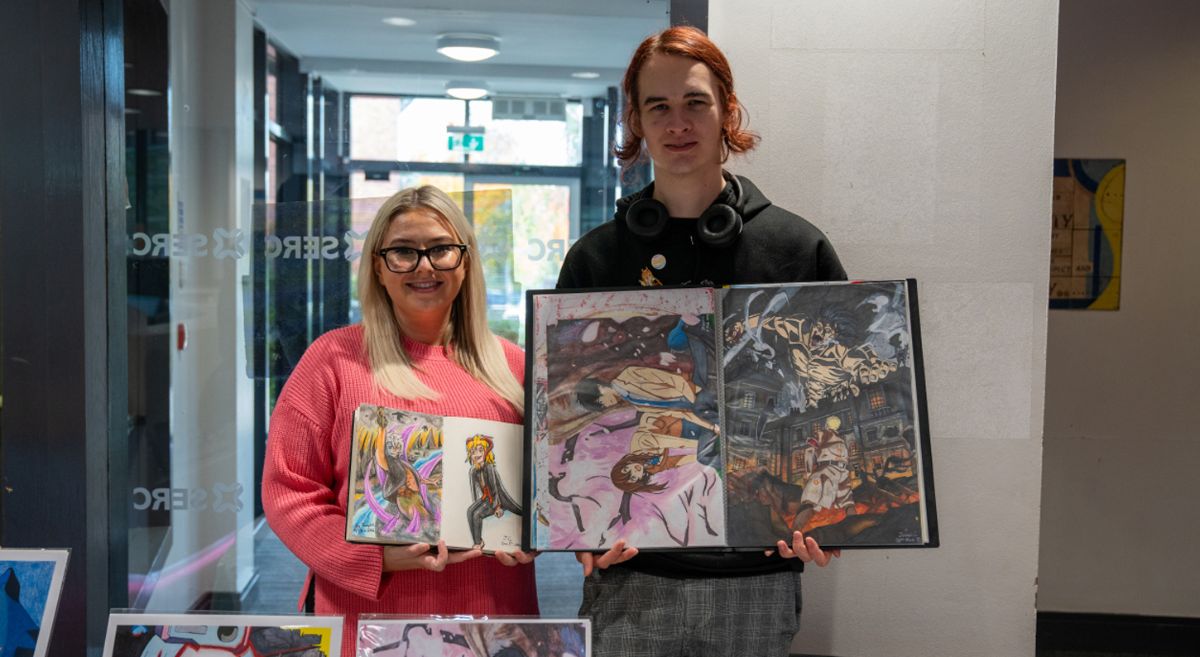 Picture of students at Halloween Market stall.