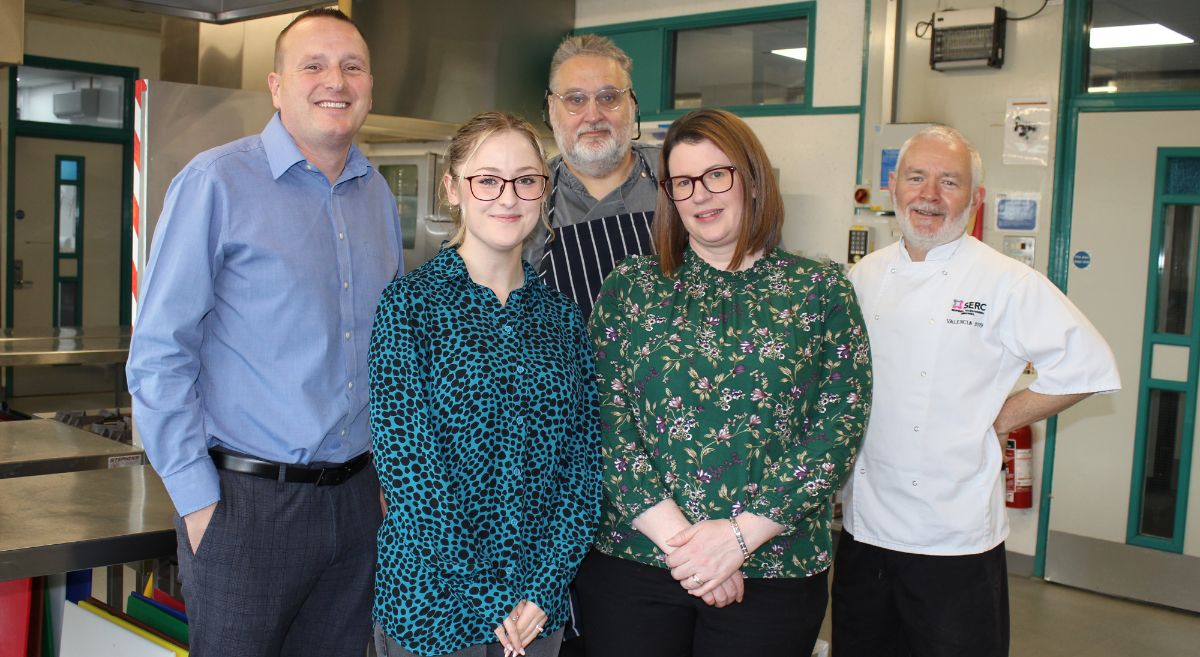 Paul Mercer, with representative from SERC’s Culinary Arts and Hospitality team, Elizabeth Major, Brian Magill, Clare Gillen and Paul Monaghan. 